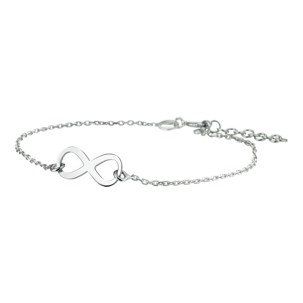 zilveren armband, anker+ Infinity 17+2.5cm