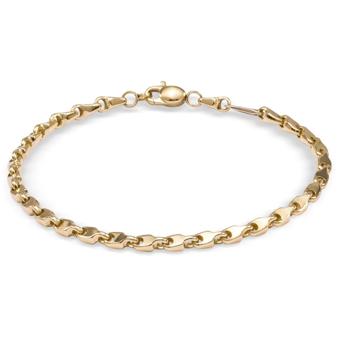 Monzario 14kt geelgouden fantasie armband 19cm, 3.4mm