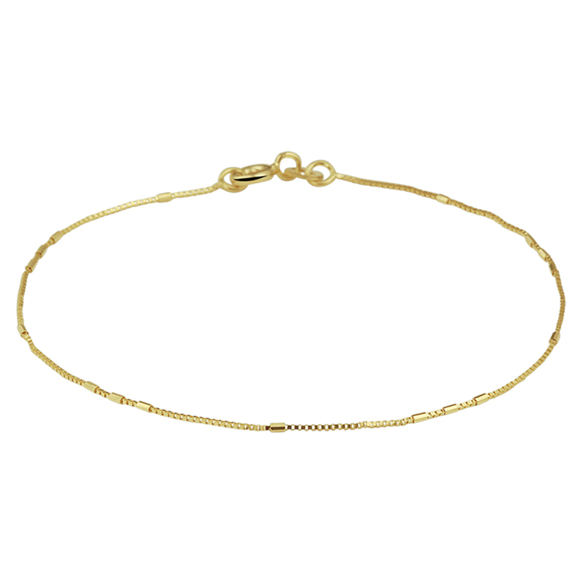 Geel goud venetiaans armband met balkjes, 18cm