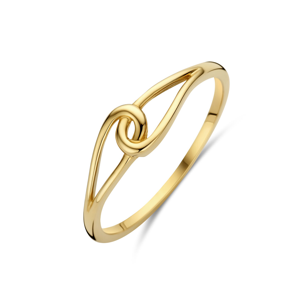 Deze prachtige ring is gemaakt van 14 karaats goud en heeft een uniek oneindigheidsknoop ontwerp. De ring heeft maat 56 en is perfect voor dagelijks gebruik of speciale gelegenheden. Draag deze ring alleen of gecombineerd met andere gouden sieraden voor een complete look. Een tijdloos stuk dat elke outfit zal verfraaien. Maak een statement met deze elegante ring!