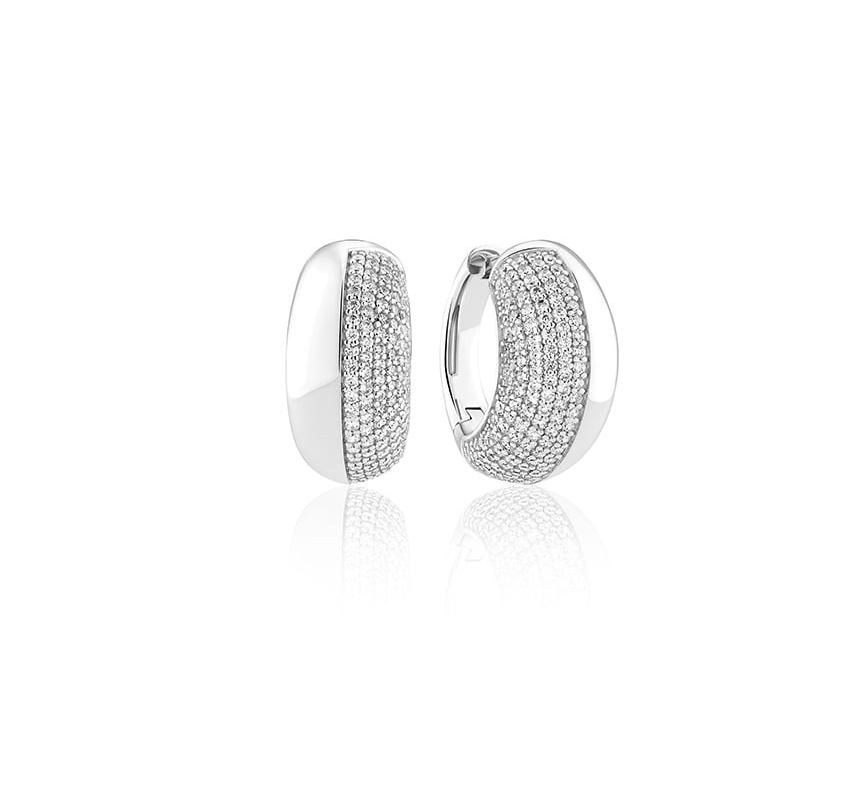 Oorbellen zilver sif jacobs gerodieerd met zirconiums