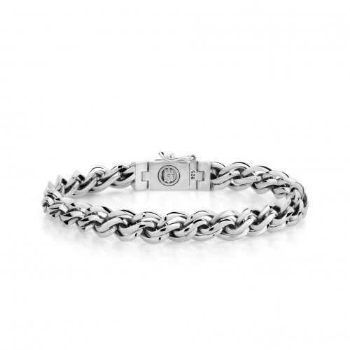 De Buddha to Buddha armband J226 E Francis XS is gemaakt van hoogwaardig sterling zilver en heeft een verfijnd design met gevlochten schakels. Het armbandje is perfect om solo te dragen voor een subtiele touch of te combineren met andere armbanden voor een trendy look. Draag het armbandje strak om de pols voor een moderne uitstraling. Perfect voor elke gelegenheid.