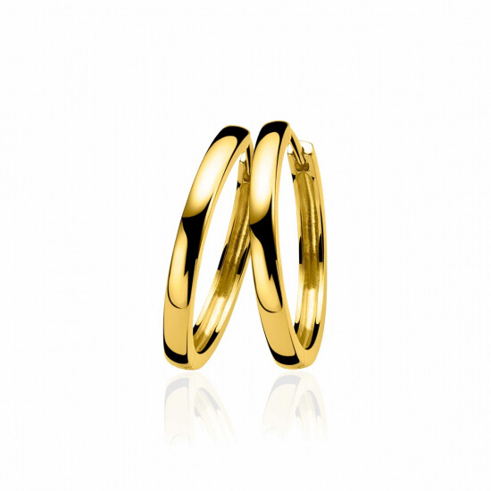ZINZI gold plated zilveren oorringen 28 x 3mm met scharniersluiting 