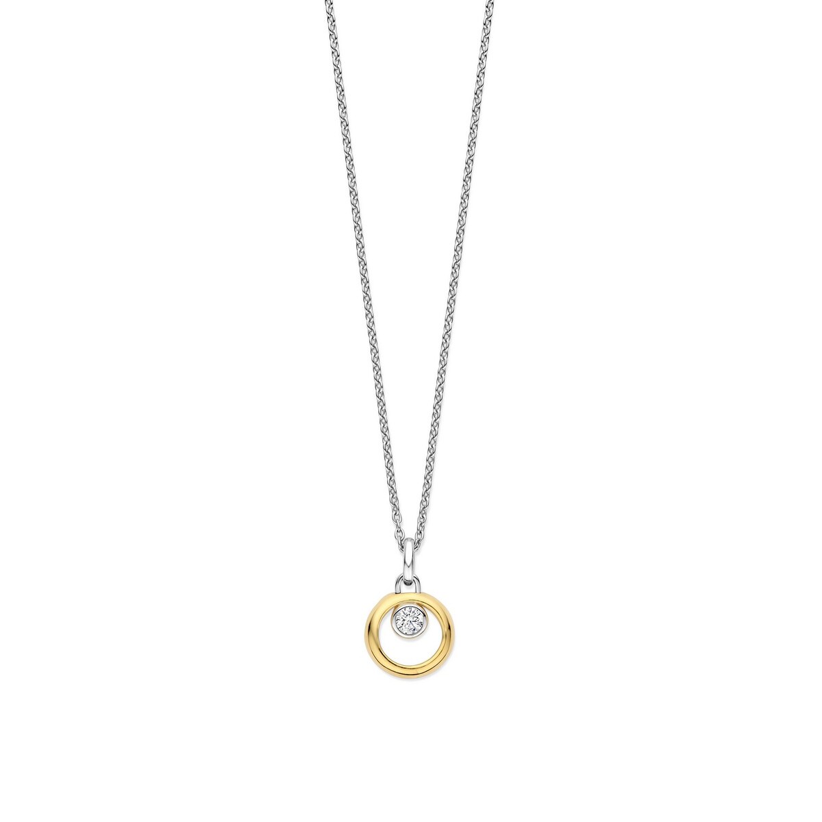 Moments collier met verguld rondje en zirkonia