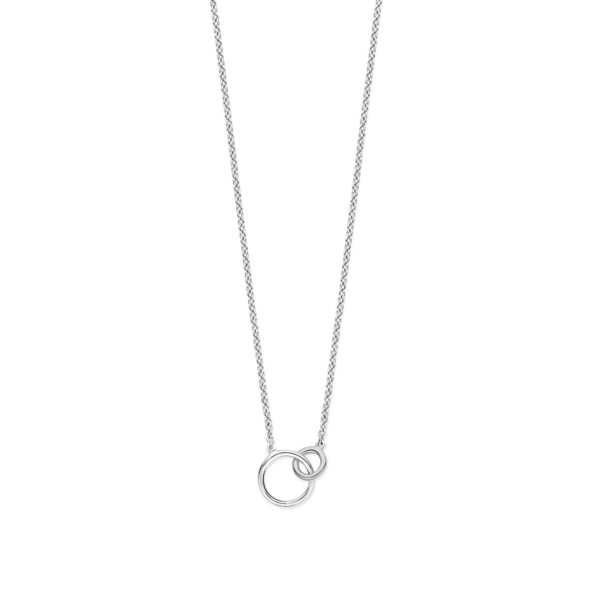 Moments collier met 2 in elkaar grijpende ringetjes