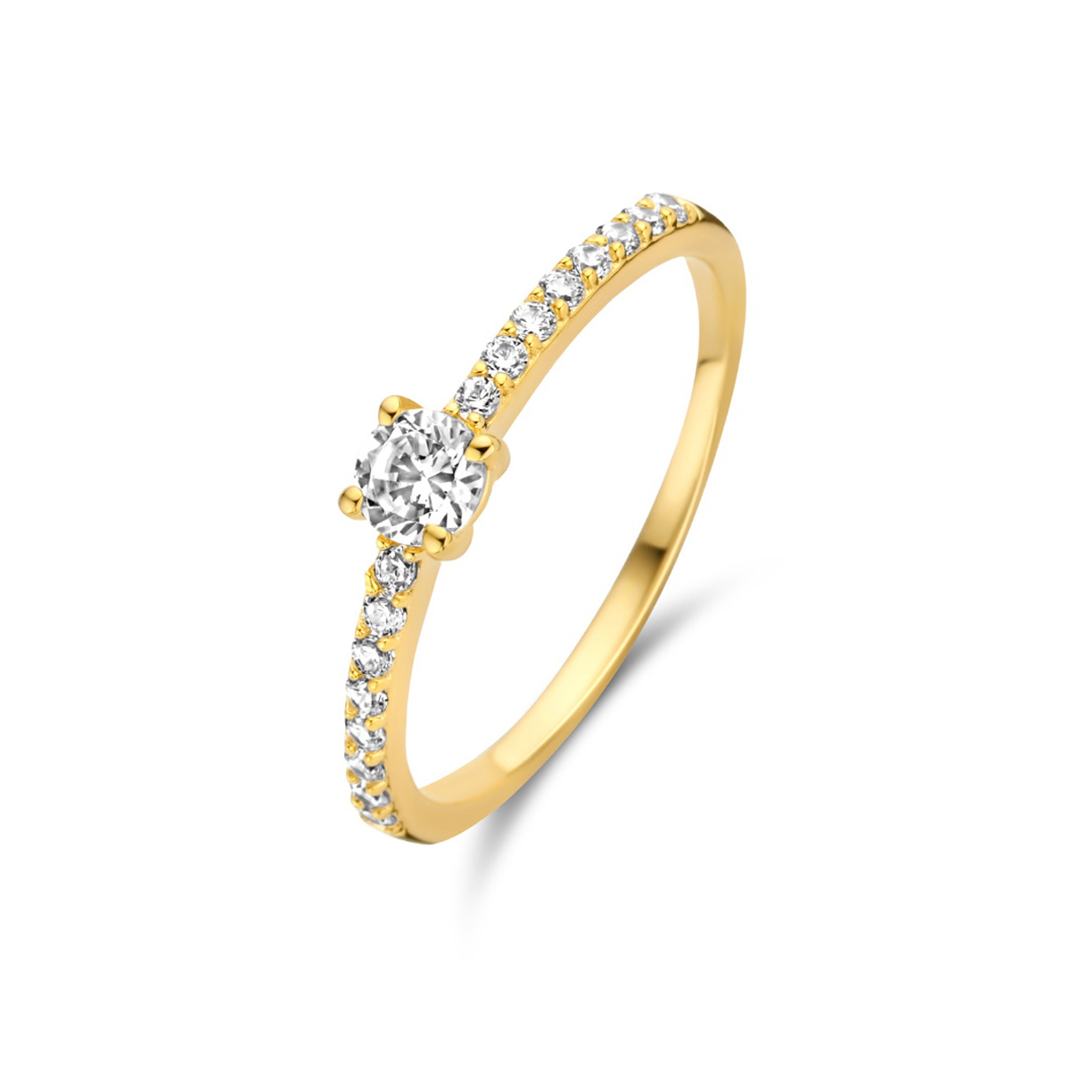 Deze prachtige Naiomy Verguld Zilveren Ring met Zirkonia is een ware eyecatcher. De ring is gemaakt van verguld zilver en heeft schitterende zirkonia steentjes voor een elegante touch. De ring is perfect voor dagelijks gebruik of voor een speciale gelegenheid. Draag hem alleen of combineer hem met andere ringen voor een trendy look!