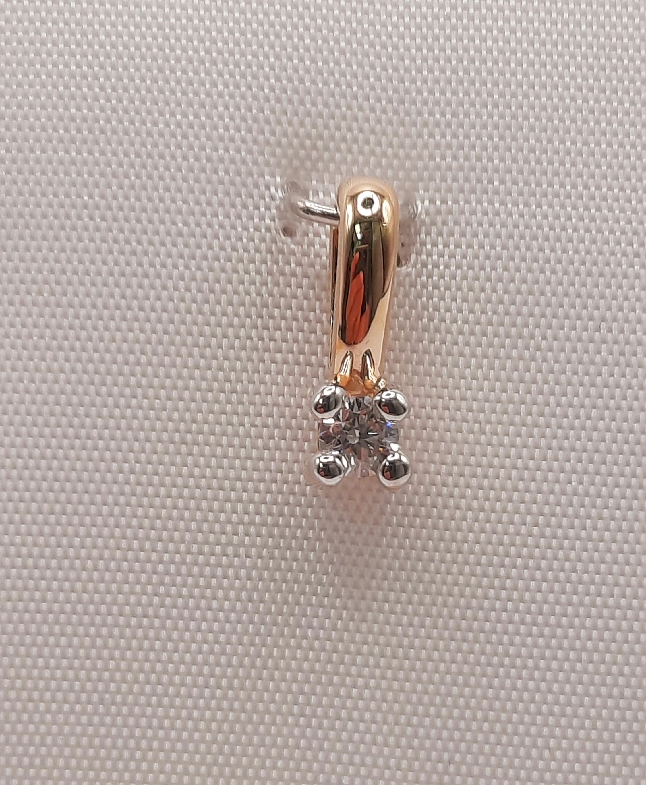 De Diamant 14KT hanger, modelnummer 0002283, straalt elegantie uit. Met een briljant geslepen diamant van SI1 zuiverheid en kleur H, schittert deze gouden hanger prachtig. De subtiele breedte van 4,6 mm maakt het perfect voor dagelijkse elegantie of speciale gelegenheden. Draag het solo voor een tijdloze look of combineer het met andere sieraden voor extra glamour.