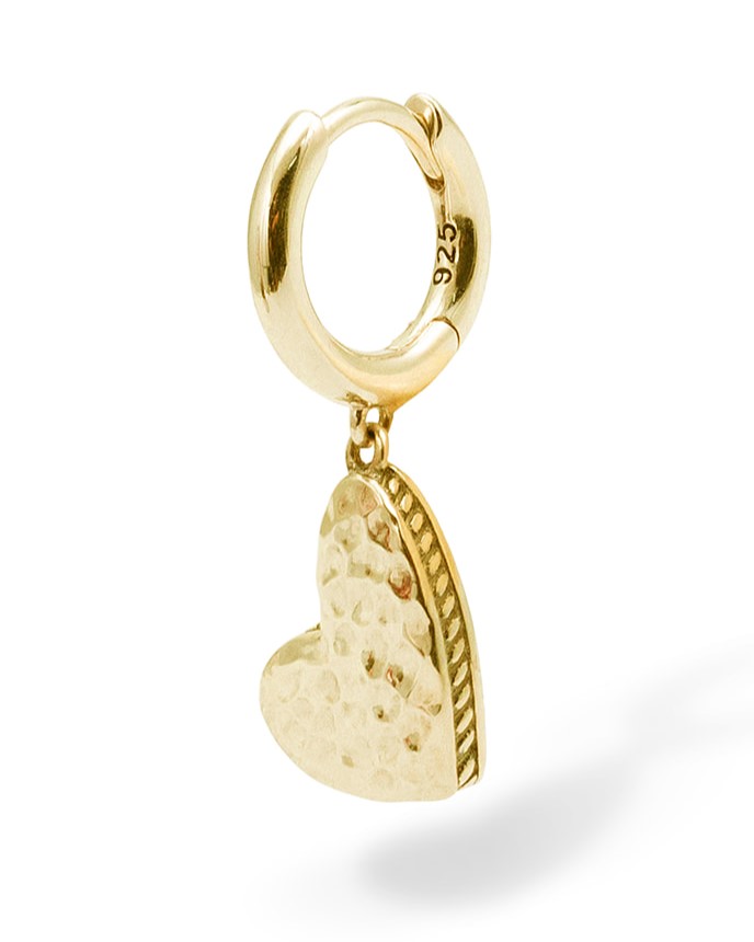 Hart Oorbel Single Piece Verguld