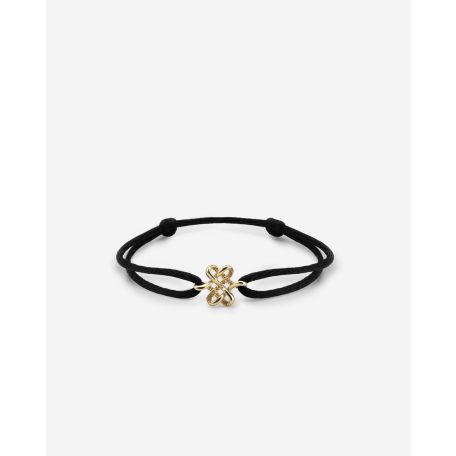  Cord Bracelet Endless Knot Gold 14kt Black