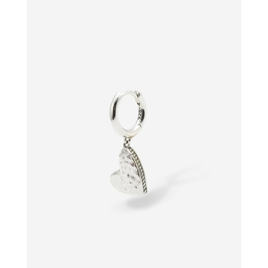Hart Oorbel Single Piece Silver