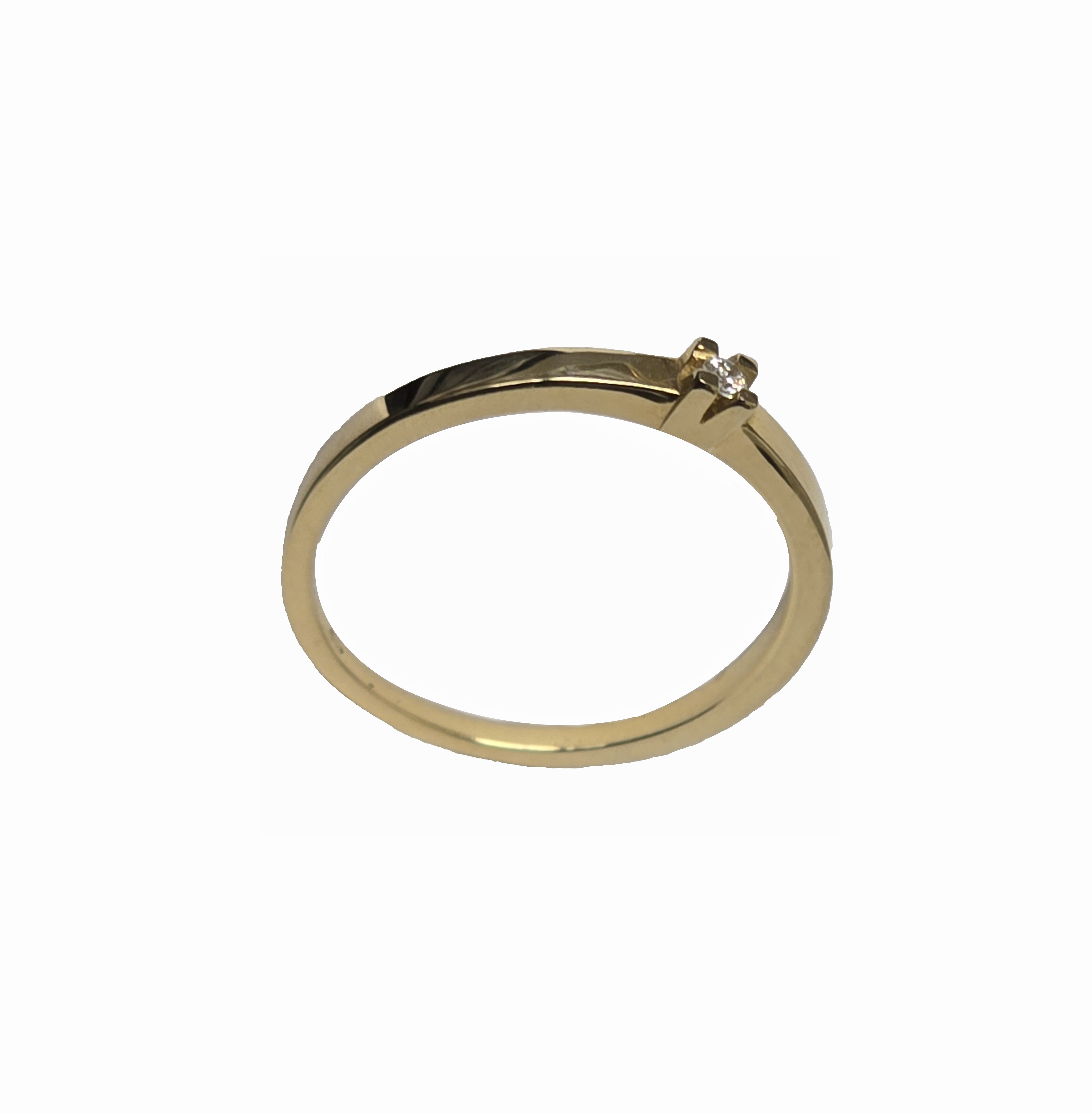 Gouden solitair ring met 0.03 ct. briljant