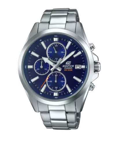 Sla precies de juiste toon aan met de middelgrote klassieke EDIFICE chronograaf:
De verfijnde combinatie van fijne details en designkenmerken met een smalle lunette gecompenseerd door een brede wijzerplaat zorgt voor een opvallende, elegante stijl.