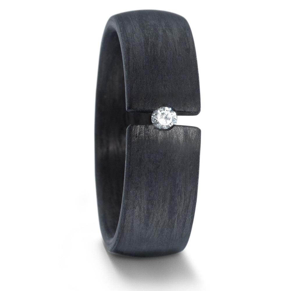 carbon met briljant trouwring