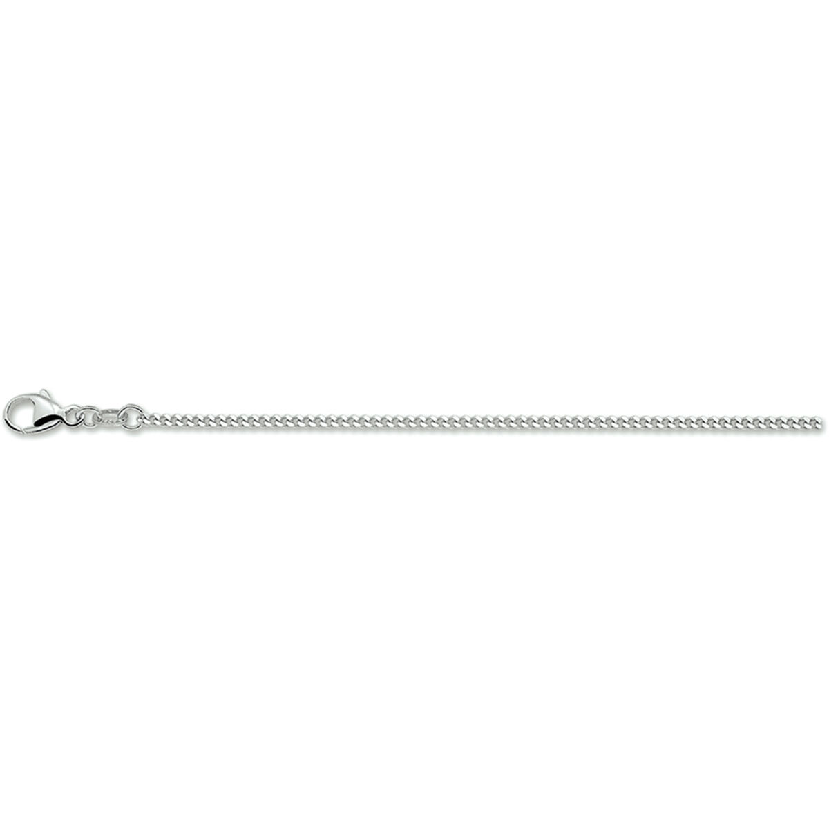 Zilver Gerhodineerd Gourmet Schakel Collier 50 cm