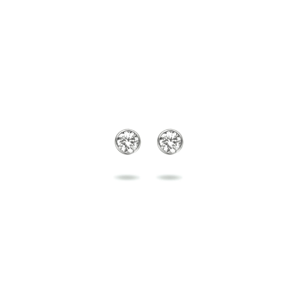 Zilver Gerhodineerde Oorstekers met Zirkonia 2.50 mm