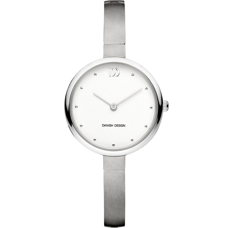 Elegant Danish Design horloge type Viola Silver IV62Q1282. De smalle band met de brede kast geeft een minimalistisch look. Het horloge is licht en huidvriendelijk omdat het is gemaakt van titanium.