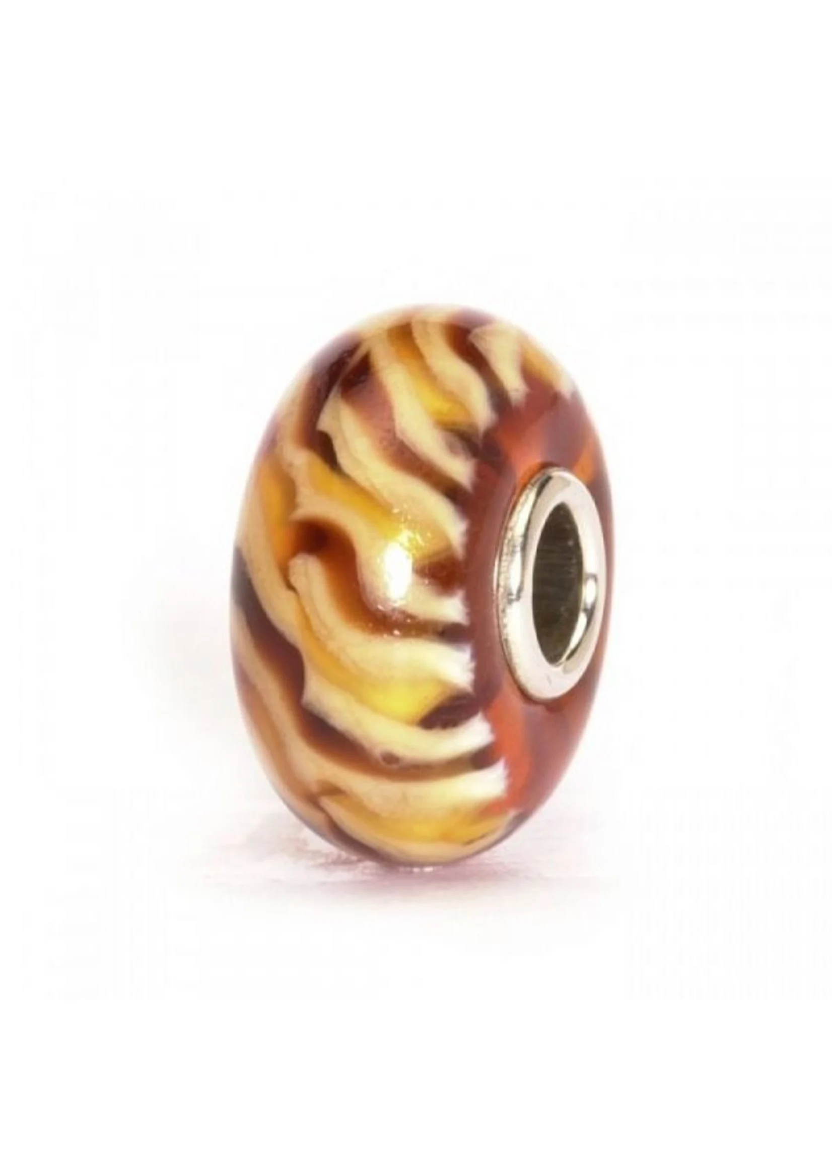 Trollbeads 61148 kraal Bruine Vlecht glas-zilver