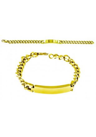 Armband met naamplaat in steel 
