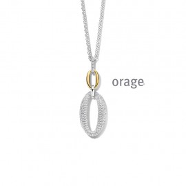 Ketting met hangertje in zilver bi-color