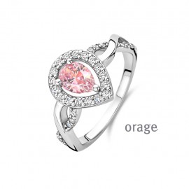 Ring in zilver met zirconia en roze morganiet 