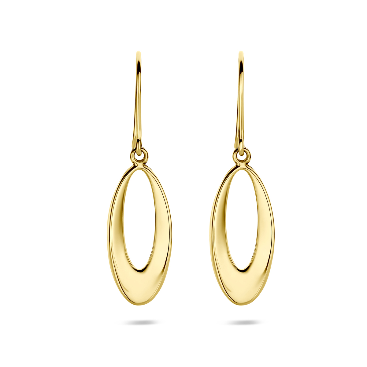 14k Geelgouden oorhangers 4 x 25.5 x 3.5 mm Ovaal