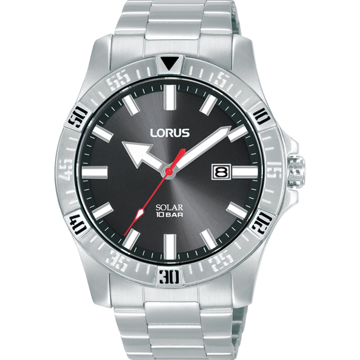 Dit is een herenhorloge van het merk Lorus. Het is een analoog horloge gemaakt van staal. De diameter van de kast is 42 mm en de kast is 11.1 mm dik.
De verdere specificaties van het horloge zijn als volgt:
Kastvorm: rond
Kastkleur: zilverkleurig
Kastmateriaal: staal
Sluiting: vouwsluiting met drukker
Wijzerplaatkleur: zwart
Glassoort: hardlex mineraal glas
Waterdichtheid: 10 ATM
Techniek: solar
