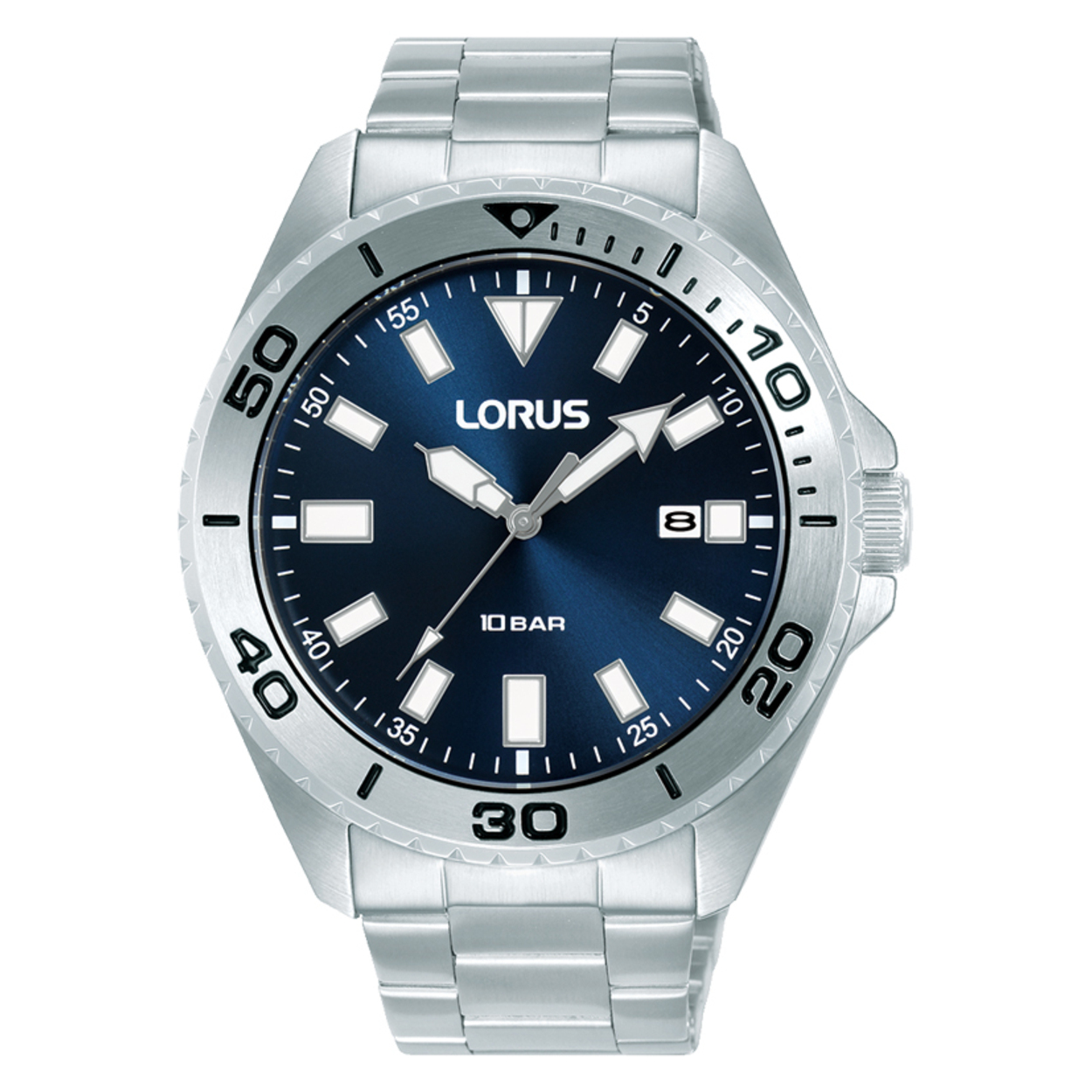 Dit is een herenhorloge van het merk Lorus. Het is een analoog horloge gemaakt van staal. De diameter van de kast is 44 mm en de kast is 10.8 mm dik.
De verdere specificaties van het horloge zijn als volgt:
Kastvorm: rond
Kastkleur: zilverkleurig
Kastmateriaal: staal
Sluiting: vouwsluiting met drukker
Wijzerplaatkleur: blauw
Glassoort: hardlex mineraal glas
Waterdichtheid: 10 ATM
Techniek: quartz
