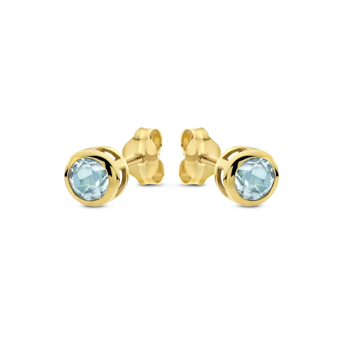 Deze SWING JEWELS OORBELLEN SWBE01MAR-Y zijn gemaakt van 14 karaat goud  met de geboorte steen Aquamarijn Maart.