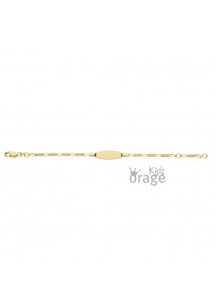 Dit naamplaatarmbandje is gemaakt van 9 karaat geel goud. Perfect als geboorte of doopcadeau