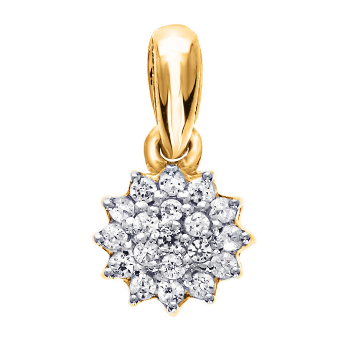 Huiscollectie - 14k Geelgouden entourage hanger bezet met briljant geslepen diamanten