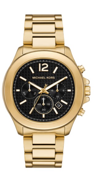 Michael Kors pols horloge goudkleurig staal met stalen band uit de collectie Sage.