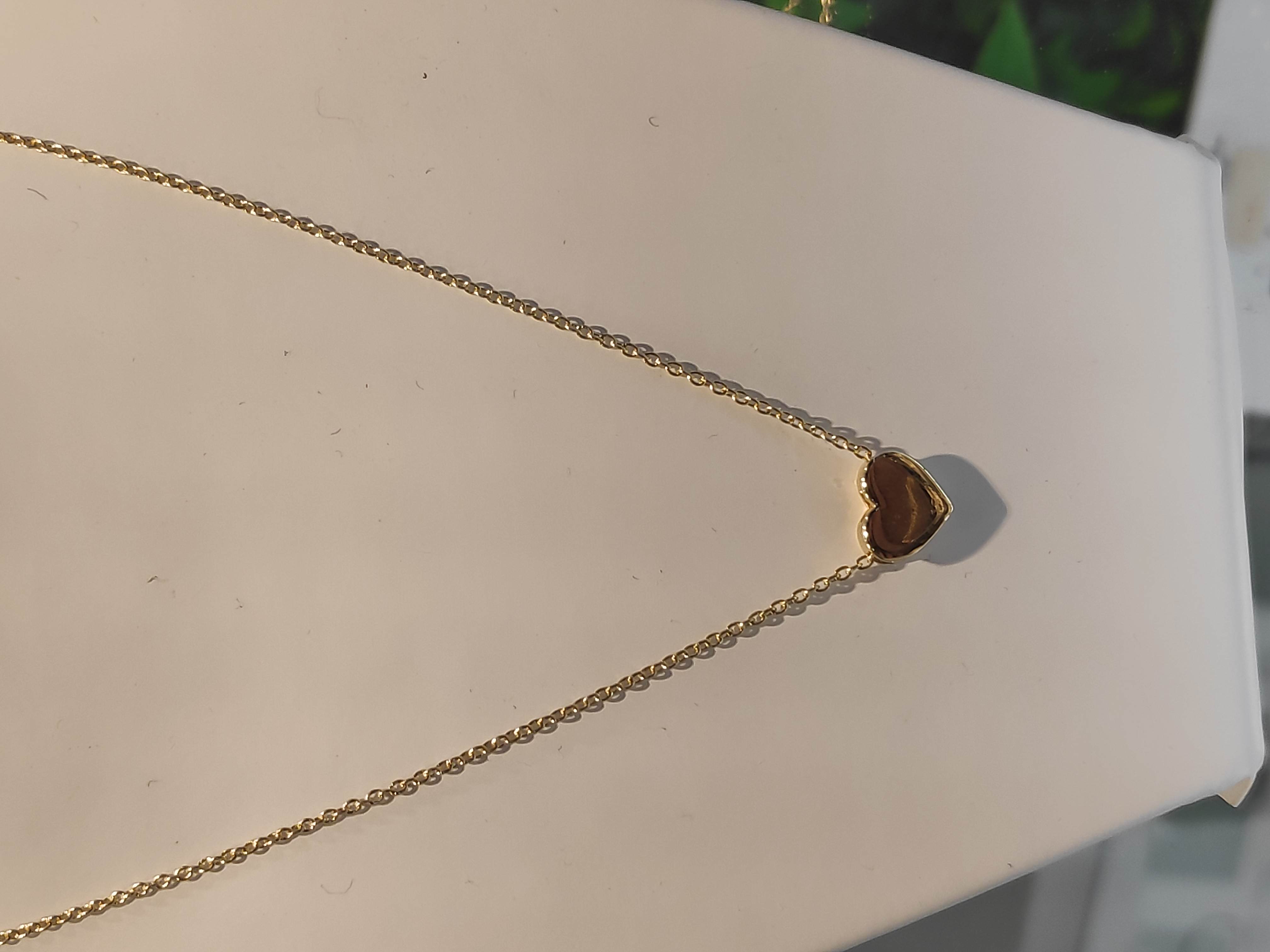 Gouden collier met platte hart in 45 cm