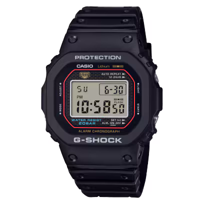 De Casio G-Shock Origin DW-5000R-1AER Special Edition is een robuuste digitale polshorloge met datum- en lichtfunctie, en een rechthoekige vorm. Hij is antiallergisch, nikkelvrij en waterdicht tot 20 bar. Gemaakt van zwart plastic/silicone, quartz beweging. Ideaal voor dagelijks gebruik en avontuurlijke activiteiten. Draag hem met casual of sportieve outfits. Gewicht: 76 gram.