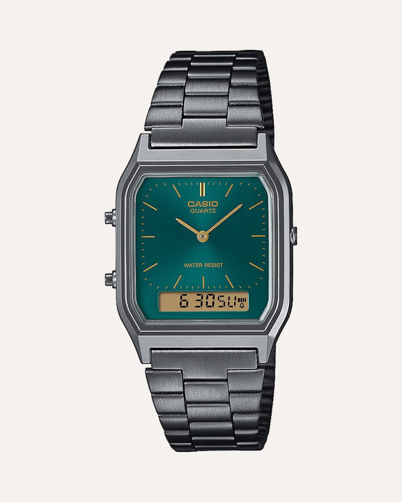 De klassieke analoog-digitale combinatie in prachtige tinten.

Voorzien van een sunray-wijzerplaat voor een kleurrijke elegante draai aan een tijdloos ontwerp.

Waterbestendigheid voor dagelijks gebruik en handige functies zoals stopwatch, alarm en meer.