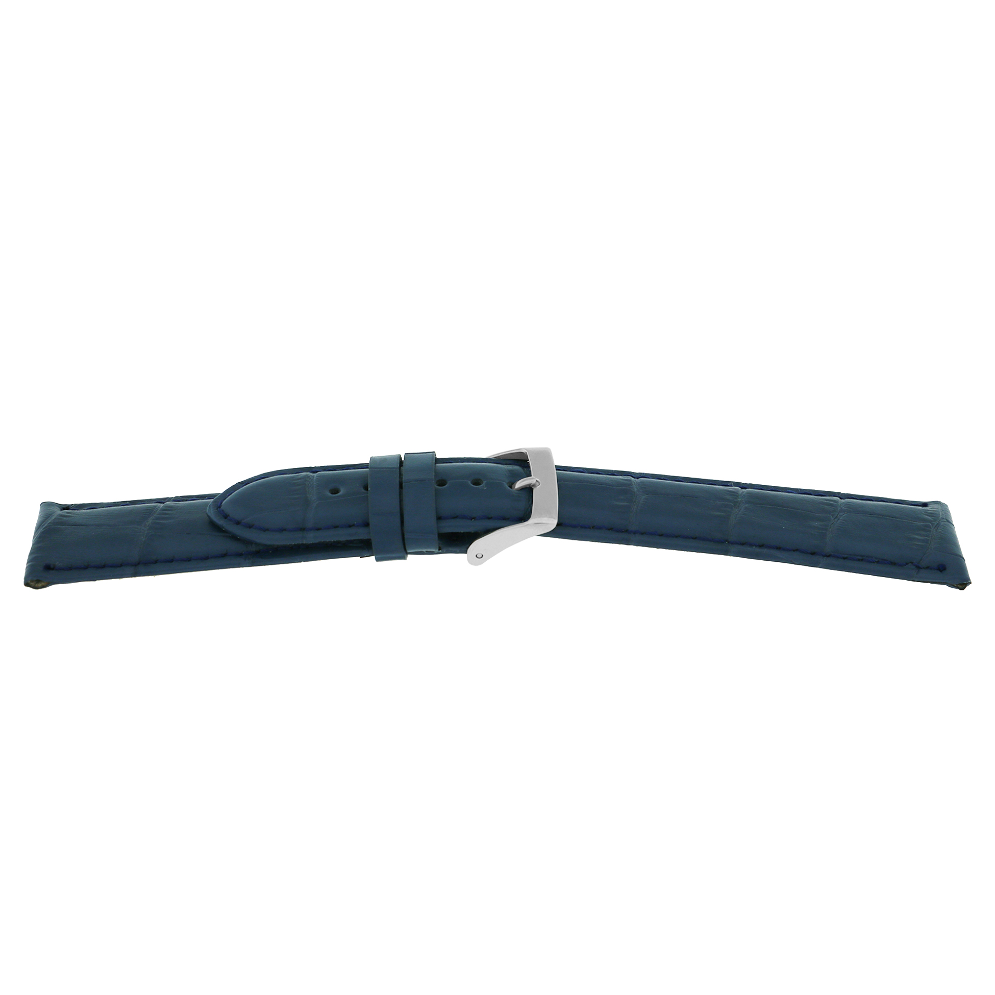 Italiaans lederen horlogeband, blauw, Croco en gestikt. 
Kleur band: Middel Blauw
Band dikte: 3.3mm
Band lengte: 80/120mm
Band breedte: 18x16mm
Gesp: All Stainless Steel
Bekleding binnenband: Nubuck
Gestikt: Ja
Pushpin: Exclusief
Hypoallergeen: Ja
EAN:   4785863628184
