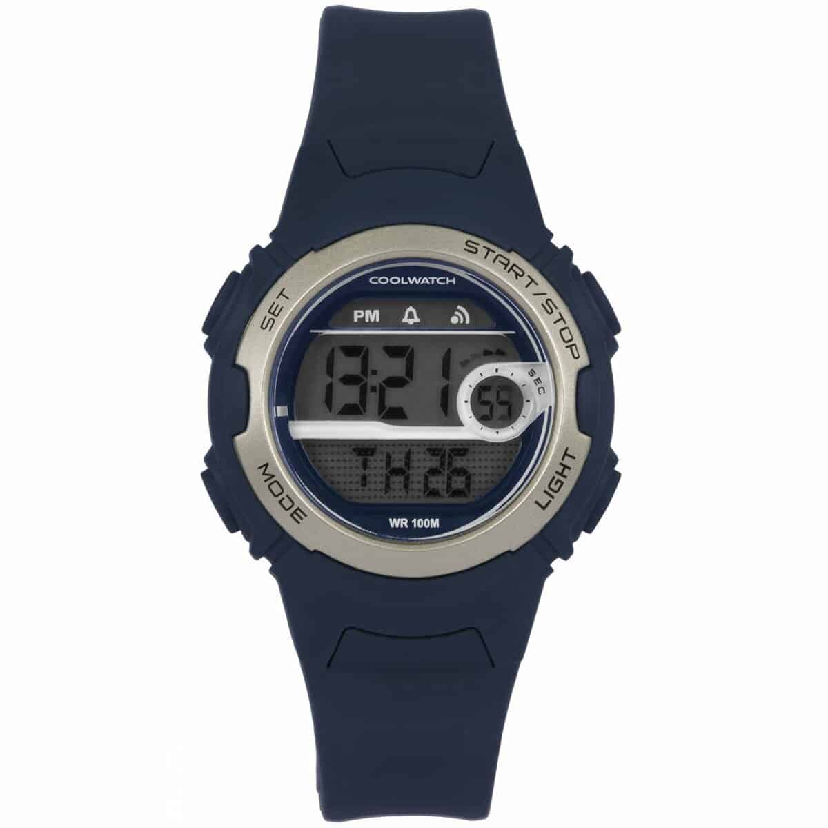 Coolwatch horloge CW.342 jongens digitaal kunststof 10 ATM 

Algemeen
Geslacht: jongens/meisjes
Model: CW.342

Voordelen
- band plastic/silicone blauw
- draagcomfort door licht gewicht
- boven gem. waterdicht: zwemmen/duiken
- digitale tijdsweergave
- duidelijke tijdsweergave
- maat kast 34mm (breedte) 12,9mm (dikte)