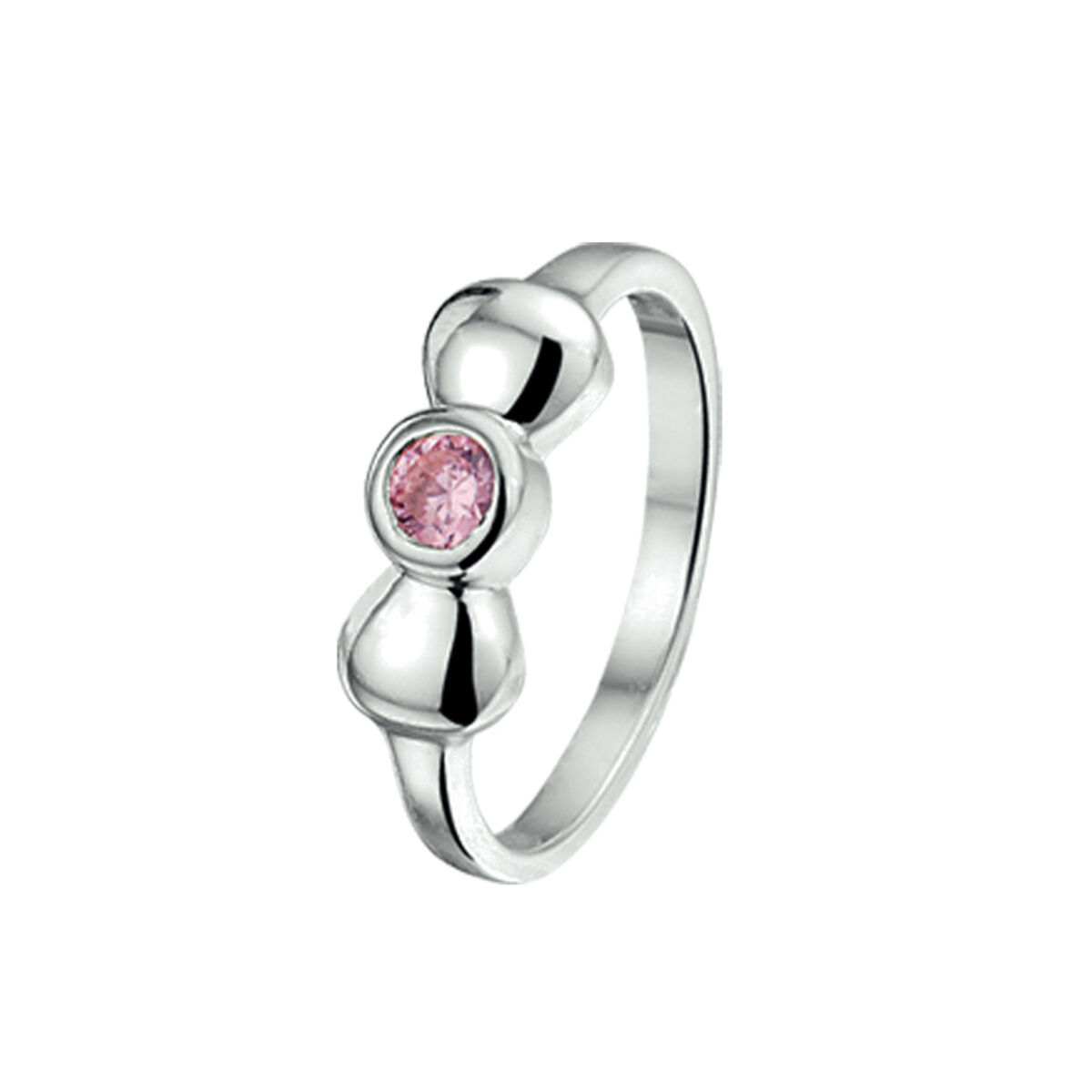 ring met strik roze zirkiona