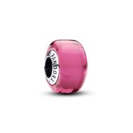 Sterling Zilver bedel met roze Murano -glas
