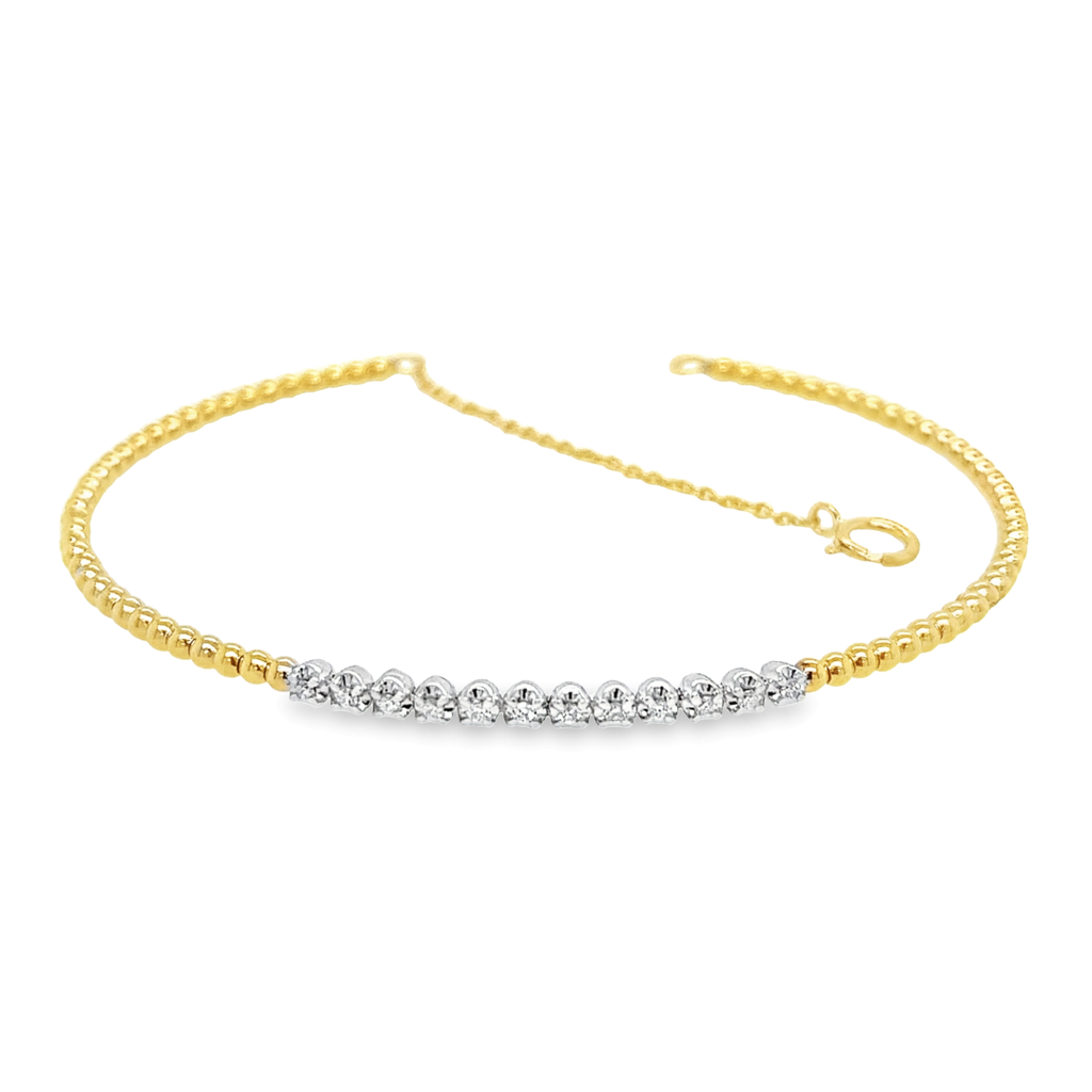Bicolor gouden armband met Diamant 0,22 karaat SI/H