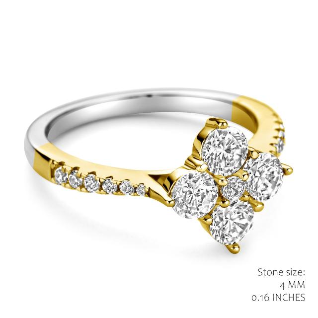 Zilveren ring plaqué zirconium