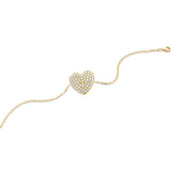 armband zilver plaqué hartje zirconium pavé zetting