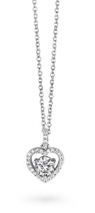 Zilveren ketting met hanger 'hartje' van het merk Silver Rose
De hanger bevat zirkonia's