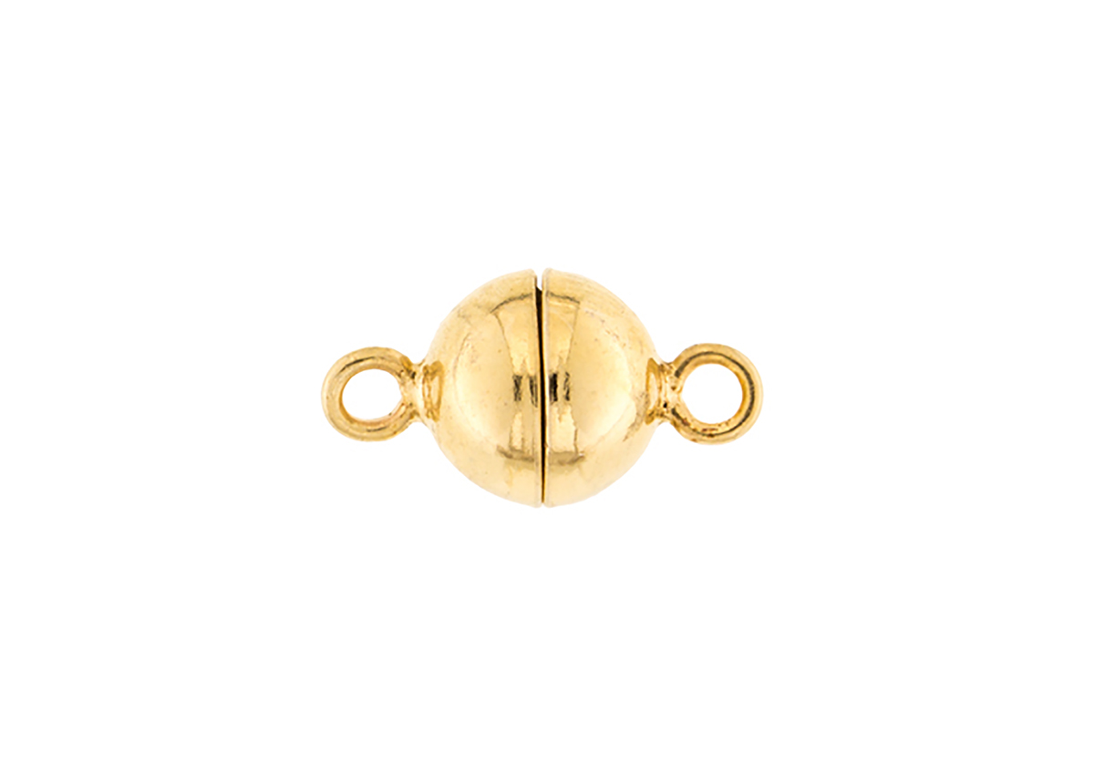 Magneetsluiting rond zilver verguld 08mm
