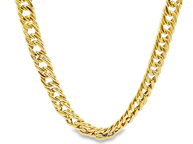 Dit geelgouden collier is gemaakt van 14 karaat ( 17.33 gr) goud en heeft een trendy gourmet schakel. Het is speciaal ontworpen voor heren en geeft een stijlvolle touch aan elke outfit. Dit collier kan zowel casual als formeel gedragen worden en is perfect voor elke gelegenheid. Maak je look compleet met dit prachtige sieraad!
Verkrijgbaar vanaf 40 cm!