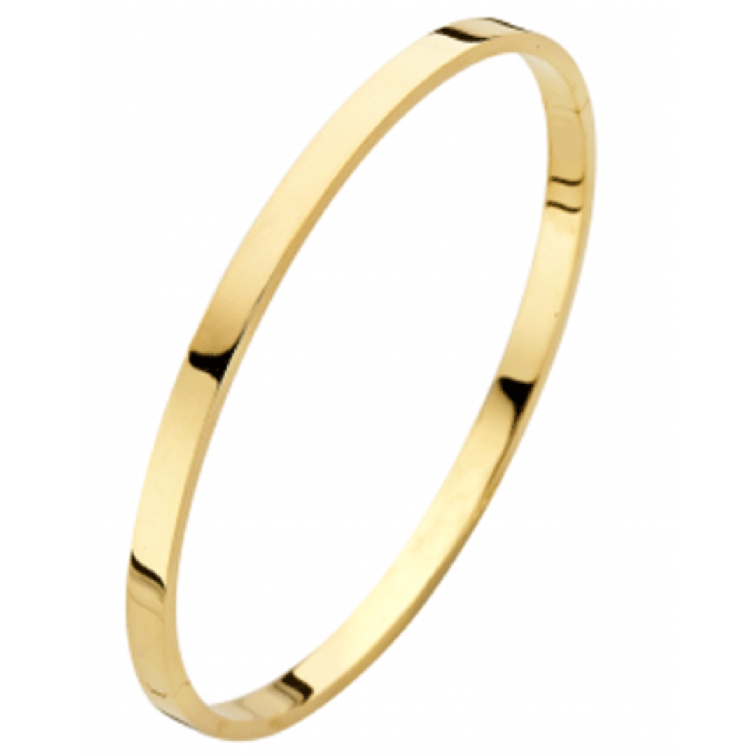 Fjory - Prachtige 14krt geelgouden bangle armband, 4mm. De armband heeft een doorsnede van 58mm.  - 
40-A385804
