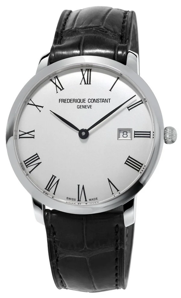 Dit FC-306MR4S6 horloge heeft een roestvrijstalen kast, een wittewijzerplaat met romeinse cijfers en een zwart lederen band. Het heeft een datumaanduiding en een waterbestendigheid tot 30 meter. Draag dit horloge dagelijks als een stijlvolle toevoeging aan je outfit. Een tijdloos accessoire voor elke gelegenheid.