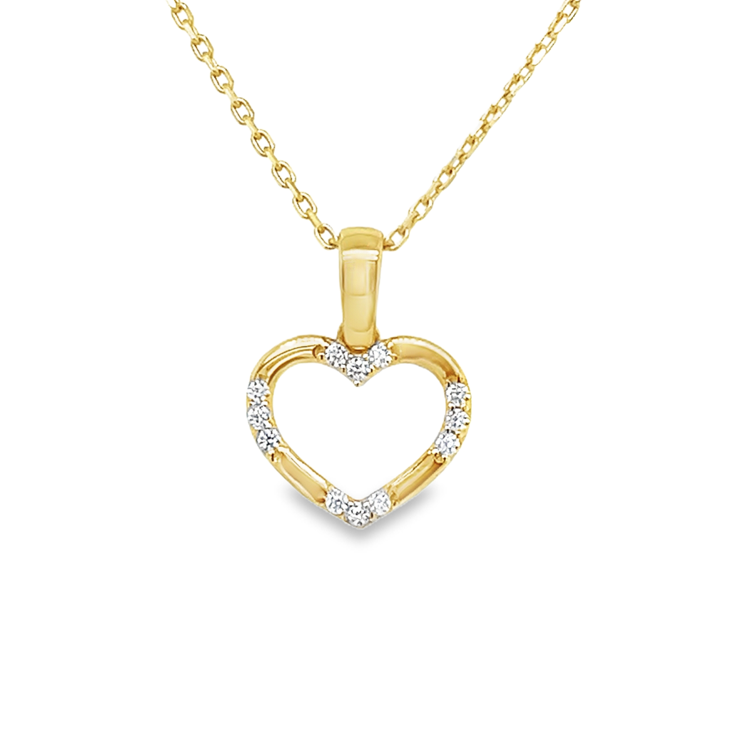Geelgouden hanger Hart met Zirkonia