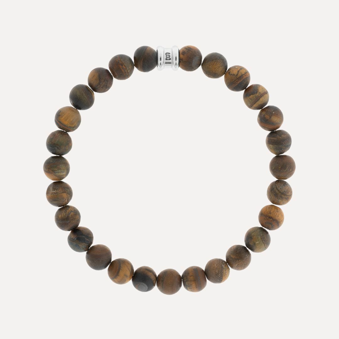 De Steel&Barnett Heren Armband Kralen Matt Tiger SBB/012/Small heeft een stijlvolle uitstraling met bruine houten kralen. Hij is verkrijgbaar in small, medium en large. Perfect te dragen als casual accessoire of gecombineerd met andere armbanden voor een gelaagde look. Ideaal voor elke gelegenheid waarbij je een trendy touch wilt toevoegen.