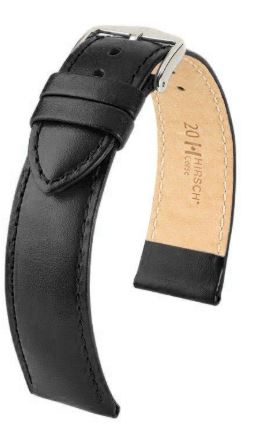 HIRSCH CORSE L NQR BLACK LEATHER FIBERS 18/16MM 12120250-2-18.