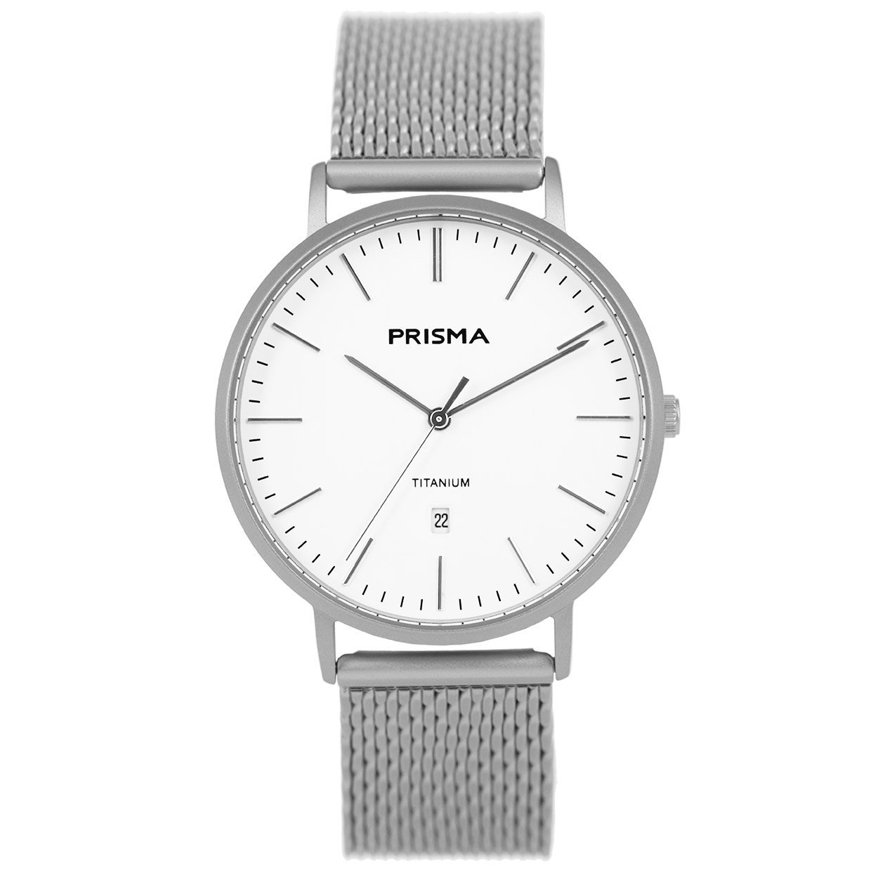 Prisma horloge 1487 heren titanium 5 ATM 

Algemeen
Geslacht: heren
Model: P1487

Voordelen
- milanese band met verfijnde schakels
- band edelstaal zilver
- wijzerplaat wit met zilvere streepjes
- kast geschikt voor mensen met een allergie- draagcomfort door licht gewicht
- naadloze aansluiting door vrij verstelbare sluiting
- ook voor brede pols (max. 220 mm)
- quartz
- maat kast 41mm (breedte) 8mm (dikte)




